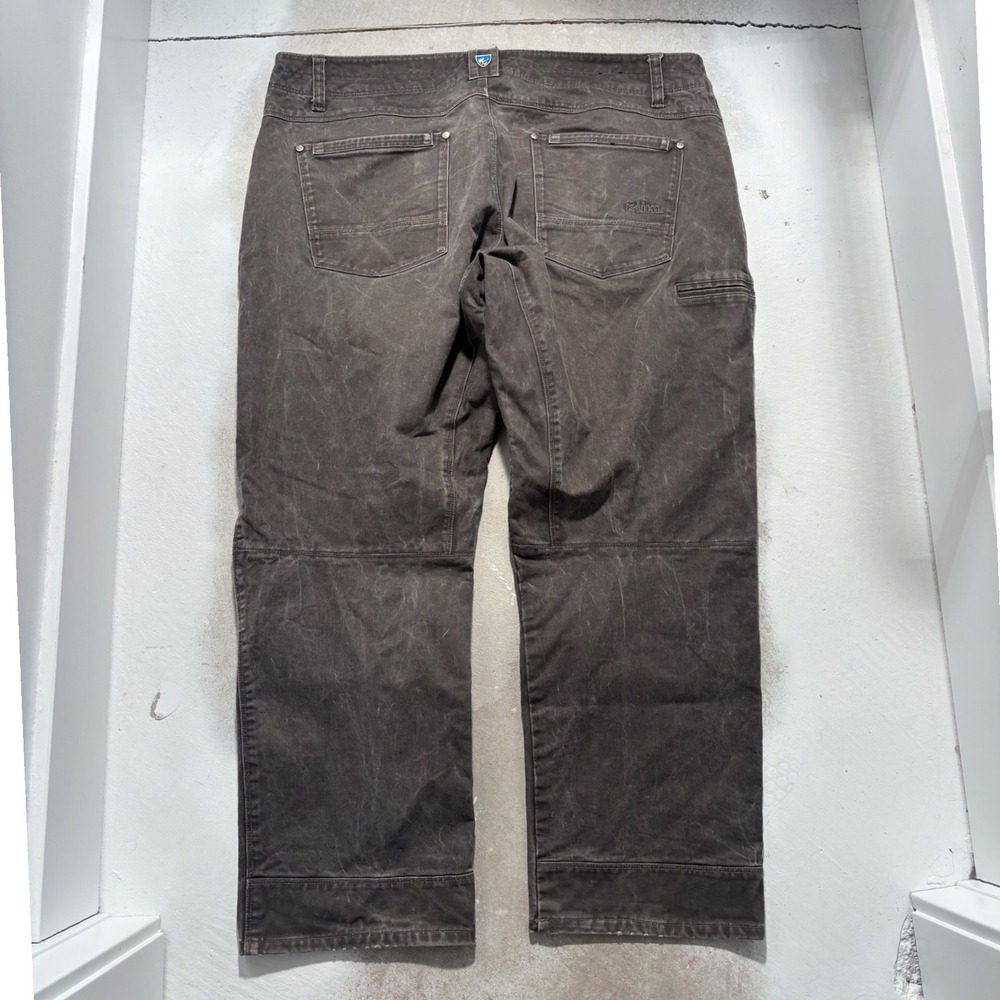 Kuhl Rydr Men 42x30 Dark Khaki Brown Articulated Knee Heavy Duty Work Pants